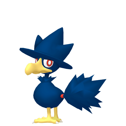 Murkrow — duży render postaci w zwykłym ubarwieniu