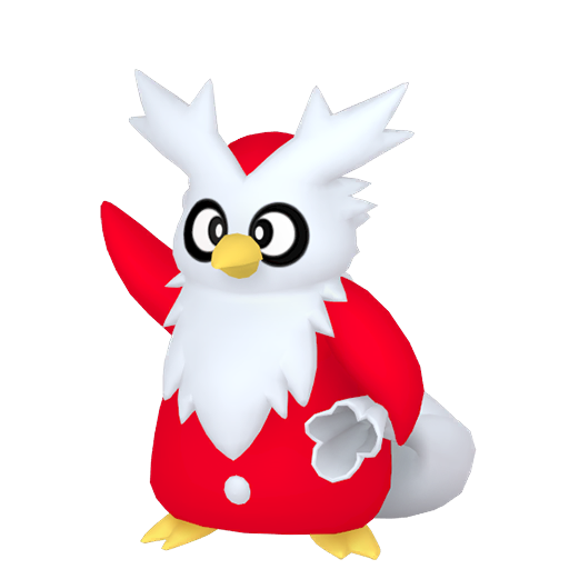 Delibird — duży render postaci w zwykłym ubarwieniu