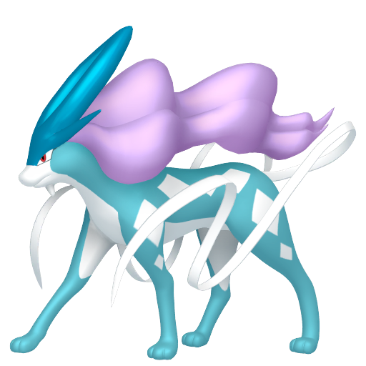 Suicune — duży render postaci w zwykłym ubarwieniu