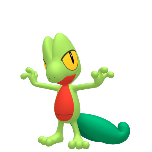 Treecko — duży render postaci w zwykłym ubarwieniu