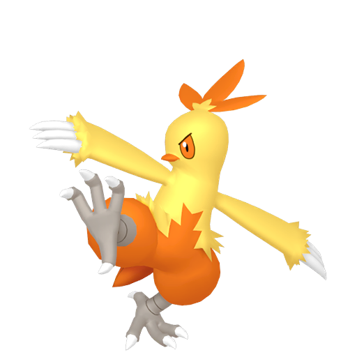 Combusken — duży render postaci w zwykłym ubarwieniu