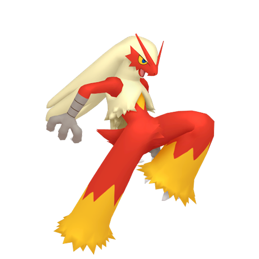 Blaziken — duży render postaci w zwykłym ubarwieniu