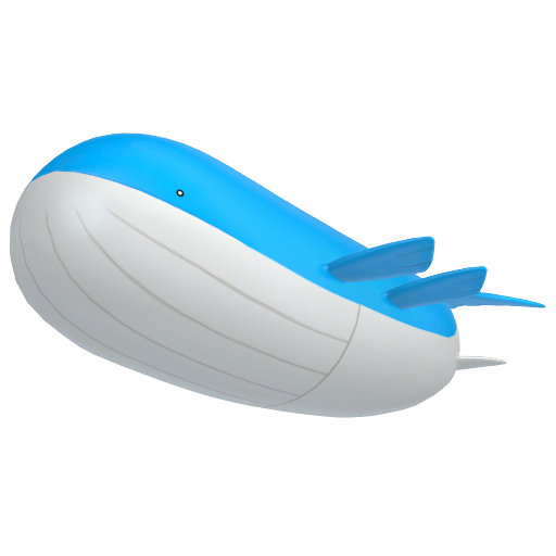 Wailord — duży render postaci w zwykłym ubarwieniu