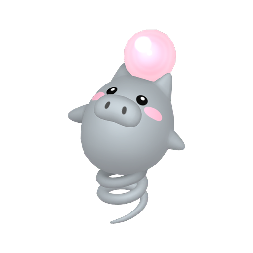 Spoink — duży render postaci w zwykłym ubarwieniu