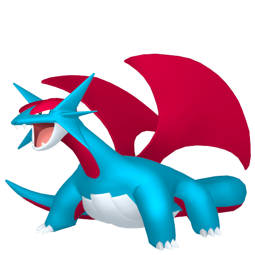 Salamence — duży render postaci w zwykłym ubarwieniu