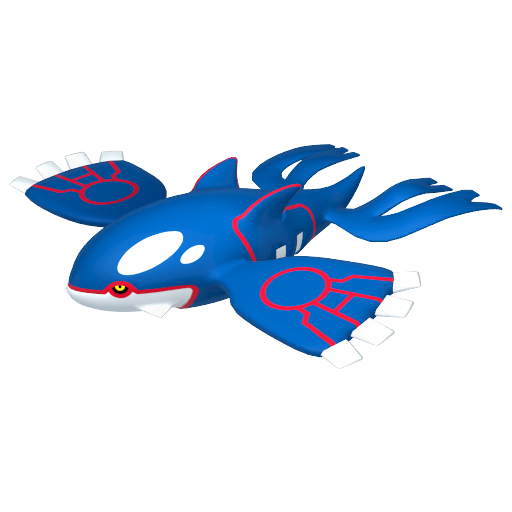 Kyogre — duży render postaci w zwykłym ubarwieniu