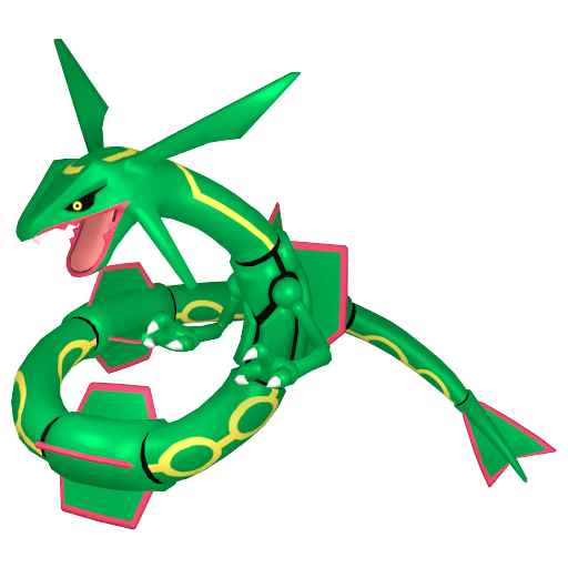 Rayquaza — duży render postaci w zwykłym ubarwieniu