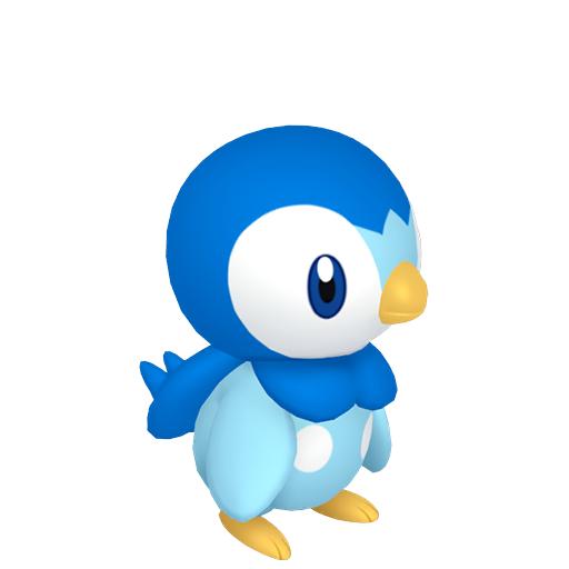 Piplup — duży render postaci w zwykłym ubarwieniu