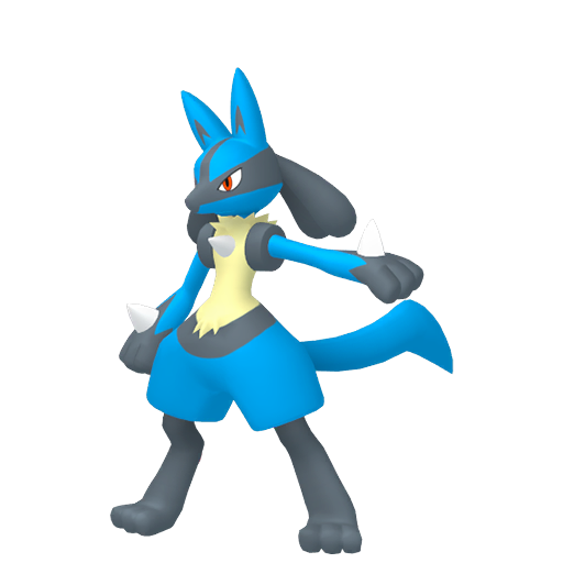 Lucario — duży render postaci w zwykłym ubarwieniu