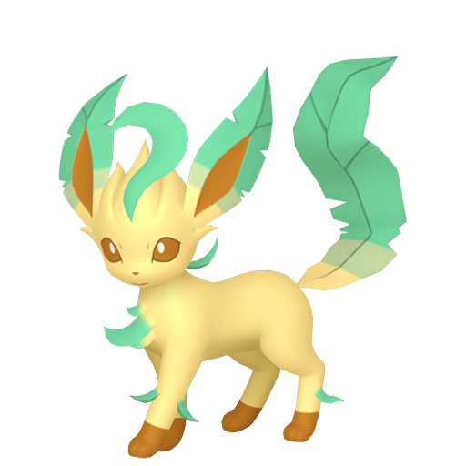Leafeon — duży render postaci w zwykłym ubarwieniu