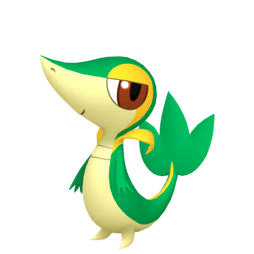 Snivy — duży render postaci w zwykłym ubarwieniu