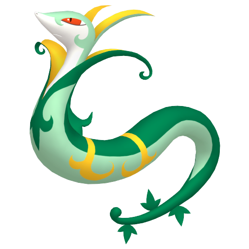 Serperior — duży render postaci w zwykłym ubarwieniu