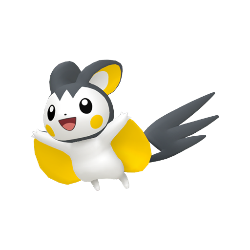 Emolga — duży render postaci w zwykłym ubarwieniu