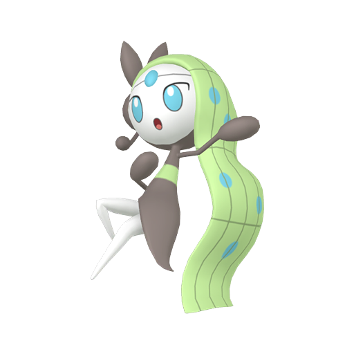 Meloetta — duży render postaci w zwykłym ubarwieniu