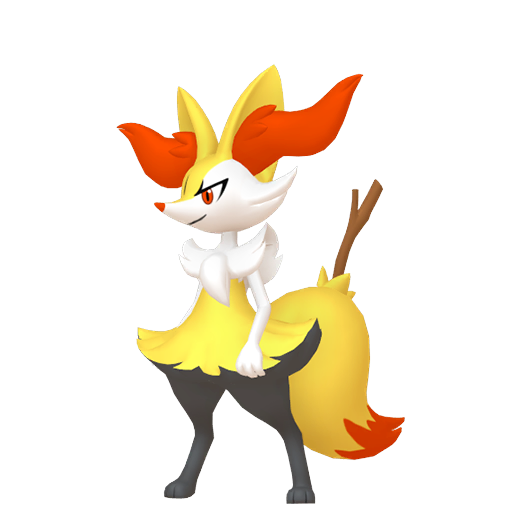 Braixen — duży render postaci w zwykłym ubarwieniu