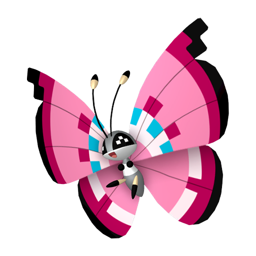 Vivillon — duży render postaci w zwykłym ubarwieniu