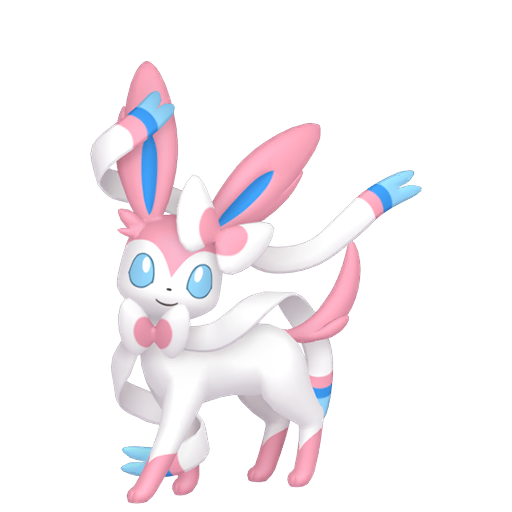 Sylveon — duży render postaci w zwykłym ubarwieniu