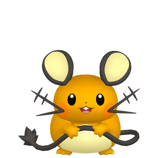 Dedenne — duży render postaci w zwykłym ubarwieniu