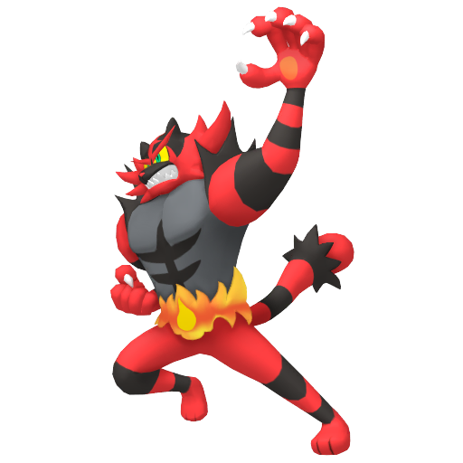 Incineroar — duży render postaci w zwykłym ubarwieniu