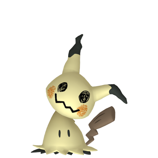 Mimikyu — duży render postaci w zwykłym ubarwieniu