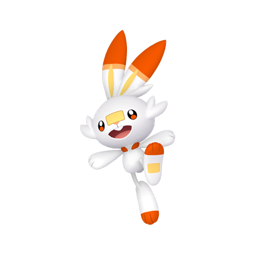 Scorbunny — duży render postaci w zwykłym ubarwieniu