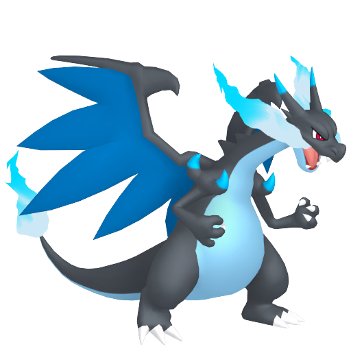 Charizard (Mega X) — duży render postaci w zwykłym ubarwieniu