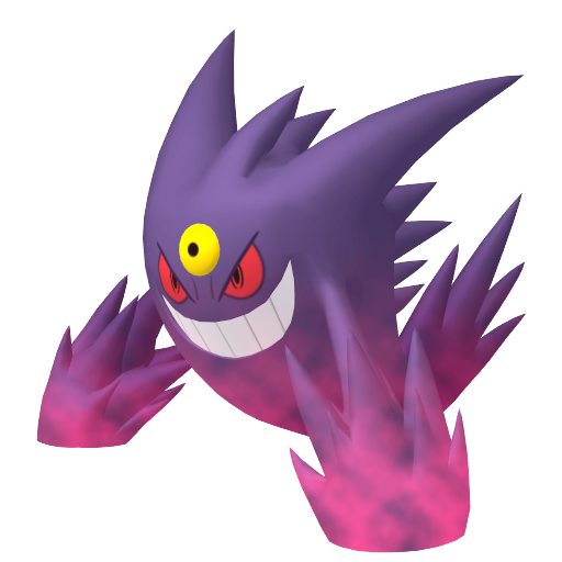 Gengar (Mega) — duży render postaci w zwykłym ubarwieniu