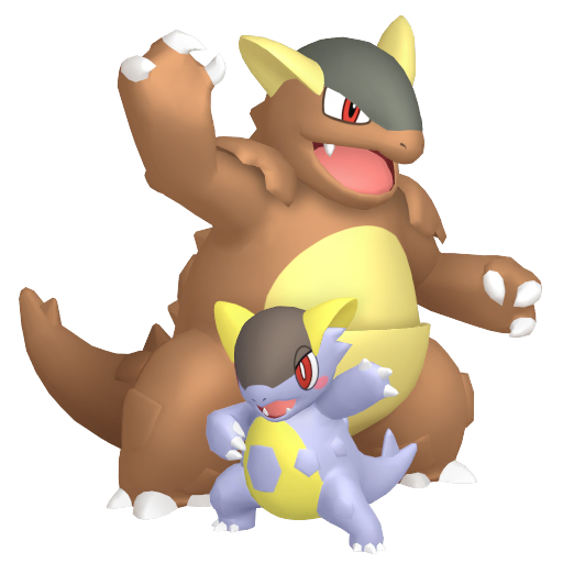 Kangaskhan (Mega) — duży render postaci w zwykłym ubarwieniu