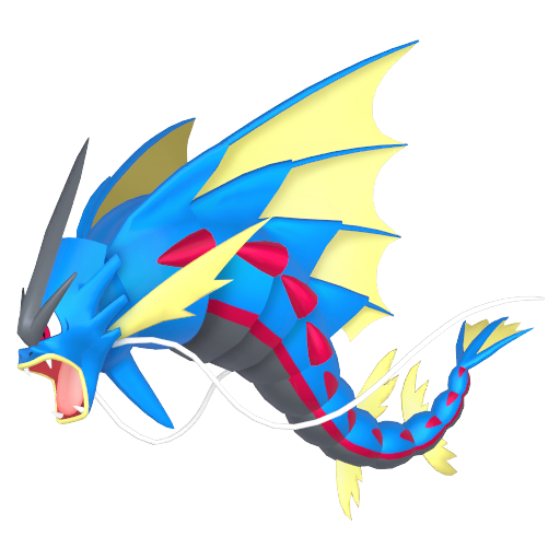 Gyarados (Mega) — duży render postaci w zwykłym ubarwieniu