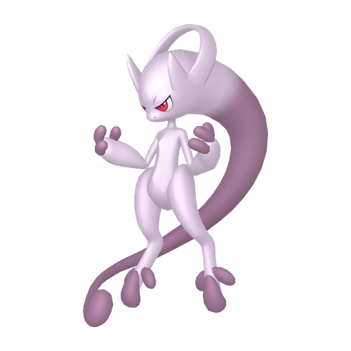 Mewtwo (Mega Y) — duży render postaci w zwykłym ubarwieniu