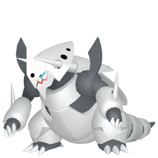 Aggron (Mega) — duży render postaci w zwykłym ubarwieniu