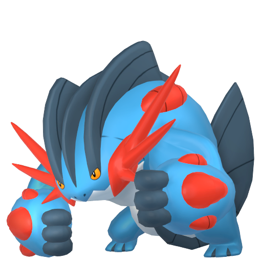 Swampert (Mega) — duży render postaci w zwykłym ubarwieniu