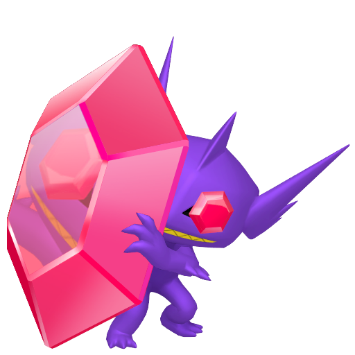 Sableye (Mega) — duży render postaci w zwykłym ubarwieniu