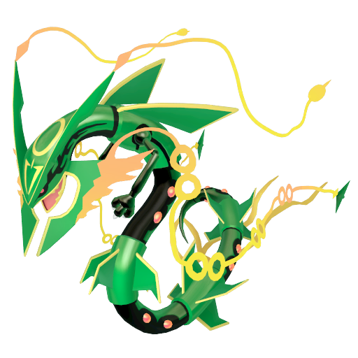 Rayquaza (Mega) — duży render postaci w zwykłym ubarwieniu