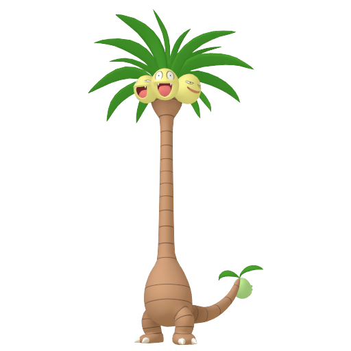 Exeggutor (z Aloli) — duży render postaci w zwykłym ubarwieniu
