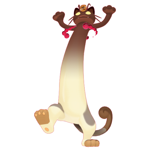 Meowth (Gigantamax) — duży render postaci w zwykłym ubarwieniu