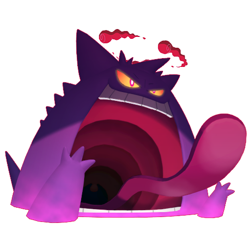 Gengar (Gigantamax) — duży render postaci w zwykłym ubarwieniu