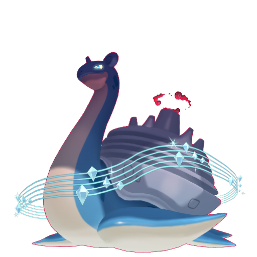 Lapras (Gigantamax) — duży render postaci w zwykłym ubarwieniu