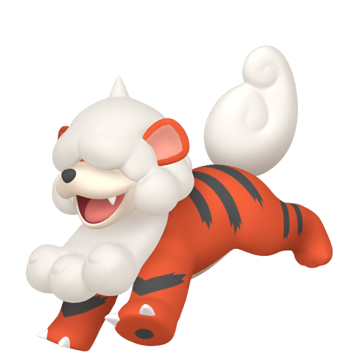 Growlithe (z Hisui) — duży render postaci w zwykłym ubarwieniu