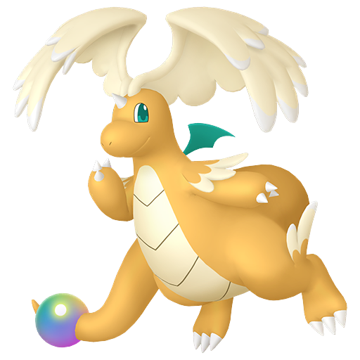 Dragonite (Mega) — duży render postaci w zwykłym ubarwieniu