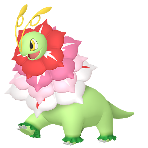 Meganium (Mega) — duży render postaci w zwykłym ubarwieniu