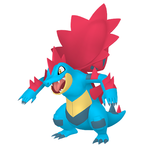 Feraligatr (Mega) — duży render postaci w zwykłym ubarwieniu