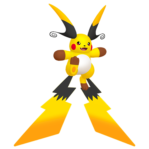 Raichu (Mega X) — duży render postaci w zwykłym ubarwieniu
