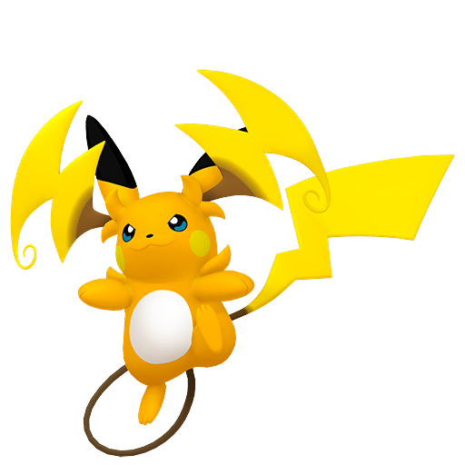 Raichu (Mega Y) — duży render postaci w zwykłym ubarwieniu