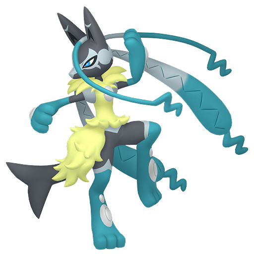 Lucario (Mega Z) — duży render postaci w zwykłym ubarwieniu