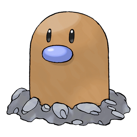 Diglett w wariancie shiny