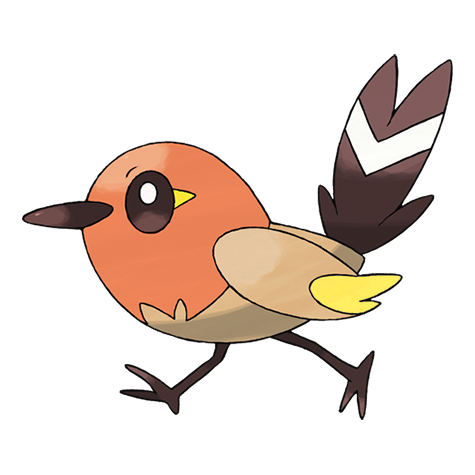 Fletchling w wariancie shiny