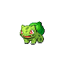 Bulbasaur — mały pikselowy sprite w wariancie shiny