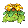 Venusaur — mały pikselowy sprite w wariancie shiny