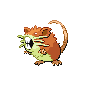 Raticate — mały pikselowy sprite w wariancie shiny